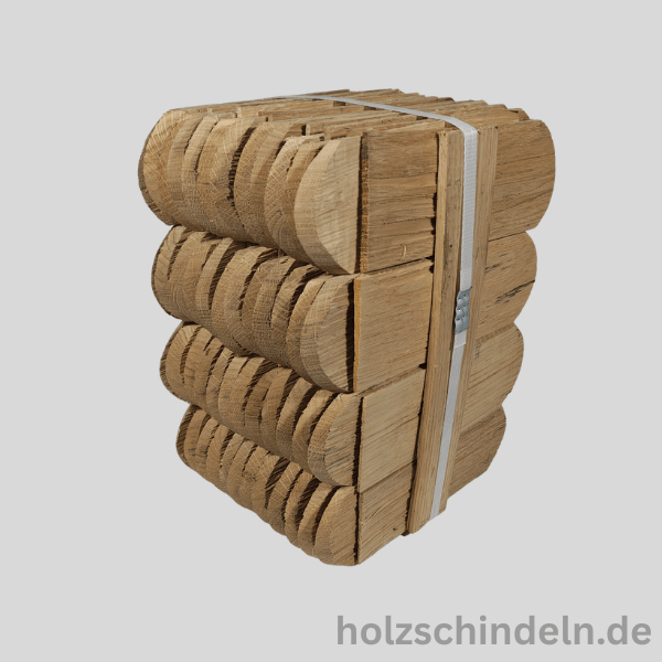 Eichenschindeln gespalten 20x7 cm rund gefast