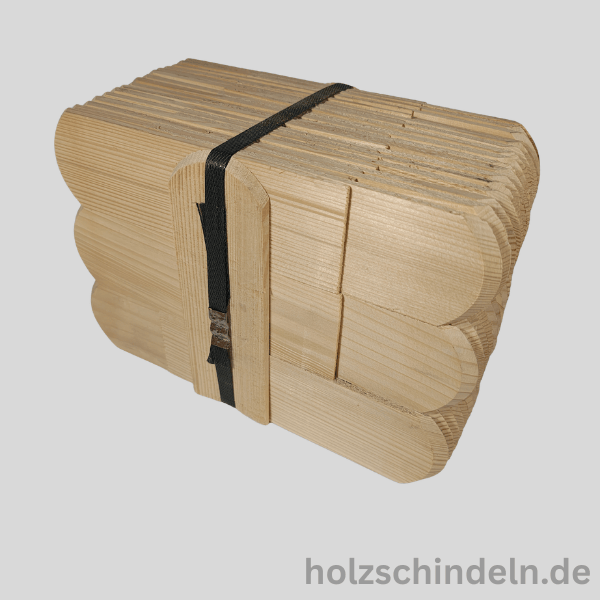 Fichtenschindeln gesägt 20x6 cm Rund gefast