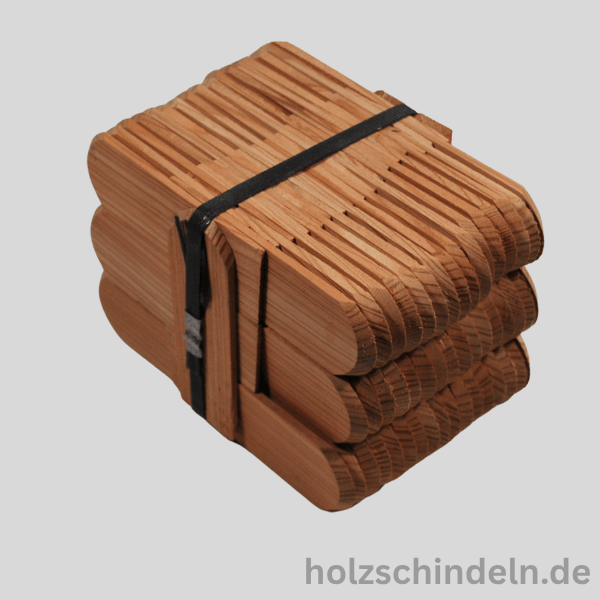 Lärchenschindeln gesägt 15x5 cm Rund gefast