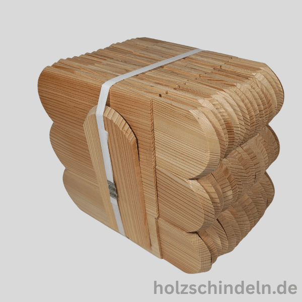 Lärchenschindeln gesägt 20x8 cm Rund gefast