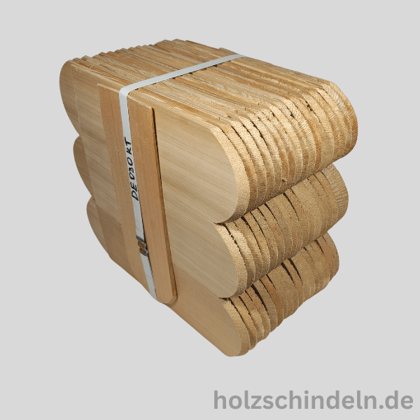 Lärchenschindeln gesägt 30x10 cm Rund gefast – Bild 3